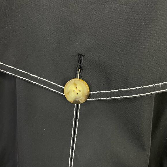 Vintage 2000s Y2K Michael Kors Black Classic Belted Trench Coat Jacket Womens L - Picture 9 of 13